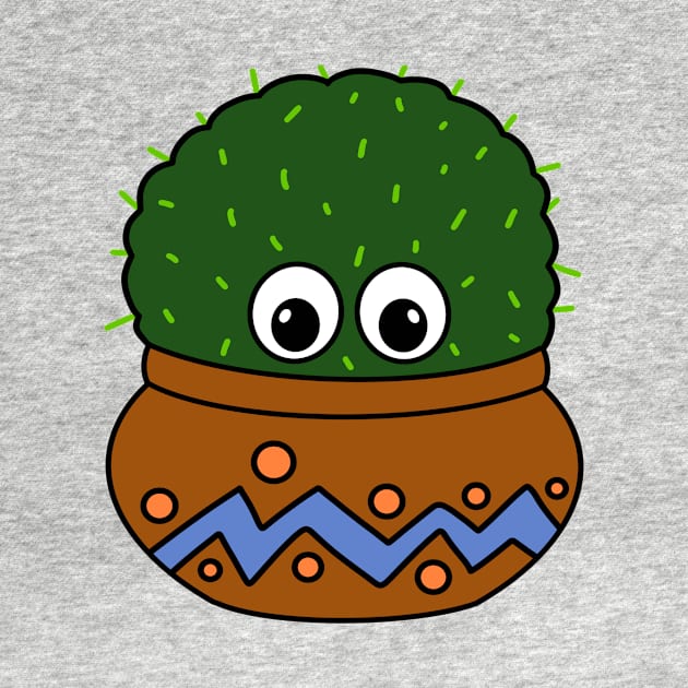 Cute Cactus Design #262: Big Round Cactus In Nice Jar by DreamCactus